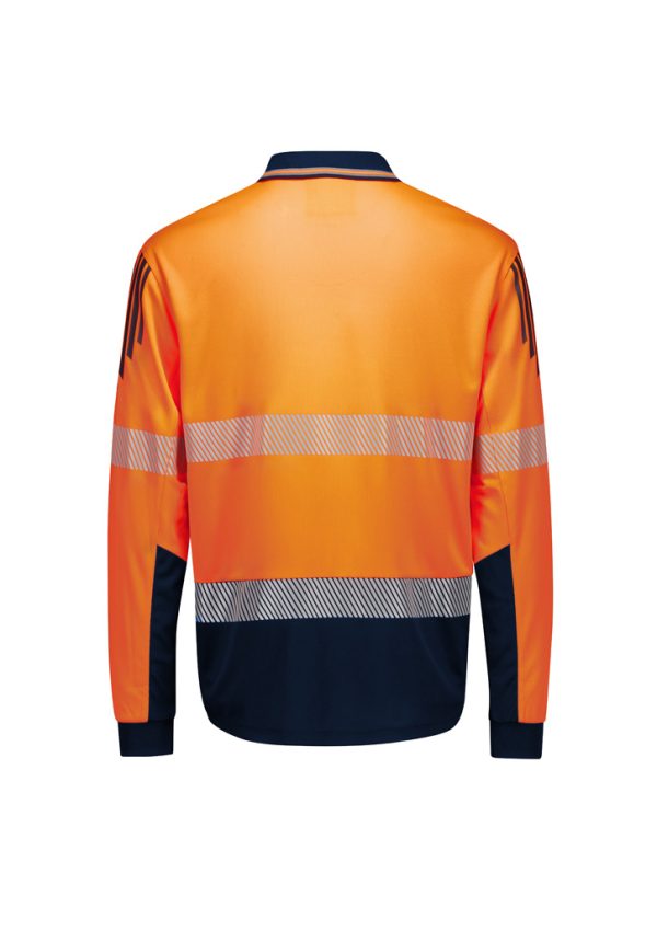 ZH550 - Mens Hi Vis Flux Segmented Tape Long Sleeve Polo
