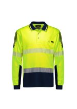 ZH550 - Mens Hi Vis Flux Segmented Tape Long Sleeve Polo