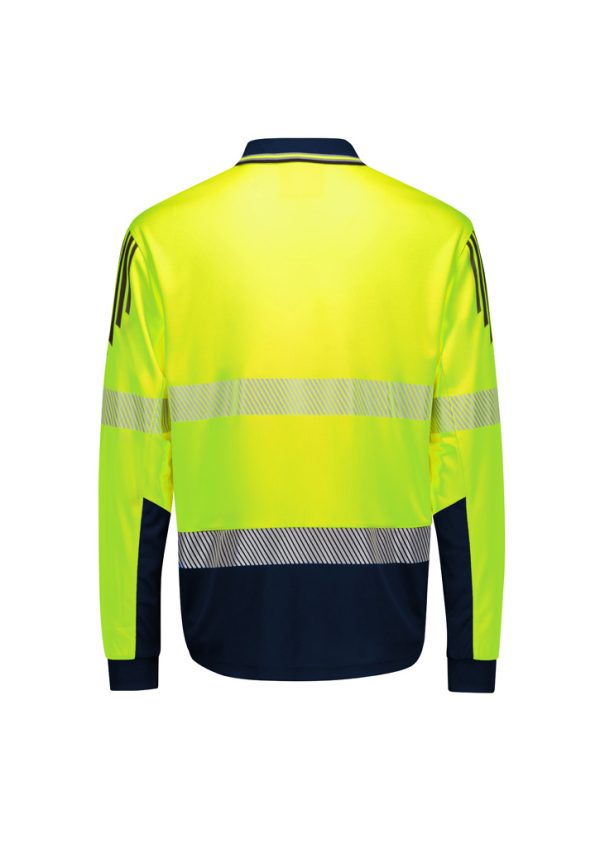 ZH550 - Mens Hi Vis Flux Segmented Tape Long Sleeve Polo