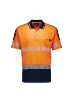 ZH555 - Mens Hi Vis Flux Segmented Tape Short Sleeve Polo