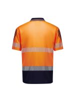 ZH555 - Mens Hi Vis Flux Segmented Tape Short Sleeve Polo