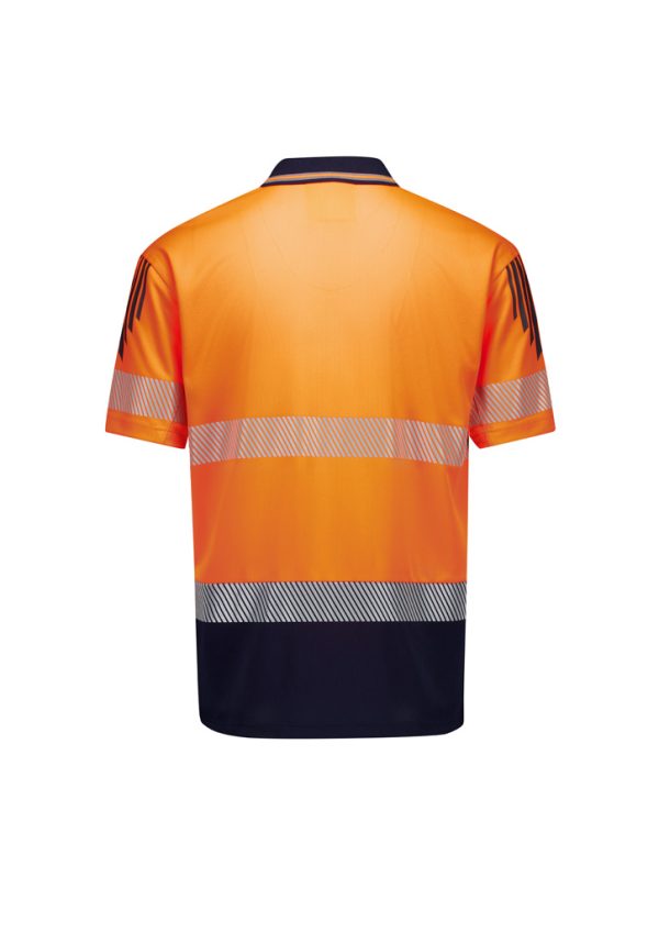 ZH555 - Mens Hi Vis Flux Segmented Tape Short Sleeve Polo