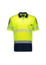 ZH555 - Mens Hi Vis Flux Segmented Tape Short Sleeve Polo