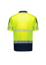 ZH555 - Mens Hi Vis Flux Segmented Tape Short Sleeve Polo