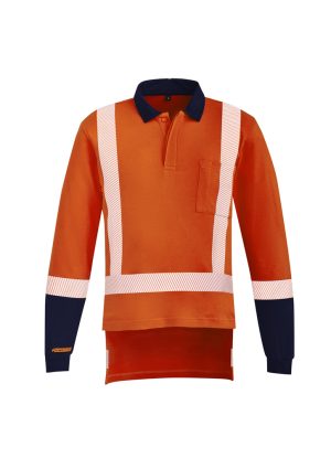 ZH670 - Mens Orange Flame TTMC-W23 X Back Taped Polo