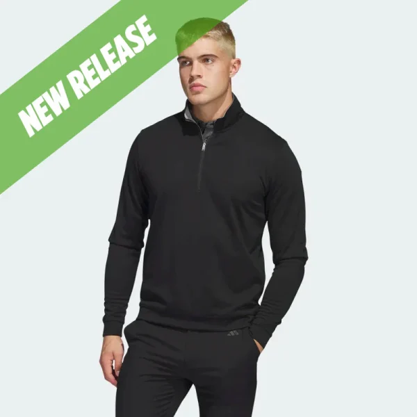 Pullover - Adidas Mens Elevate Quarter Zip Pullover - Black