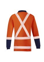 ZH670 - Mens Orange Flame TTMC-W23 X Back Taped Polo